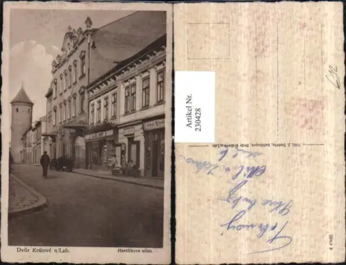 230428,Dvur Kralove nad Labem Königinhof an der Elbe Havlickova ulice Straßenansicht Turm