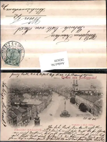 282639,Gruß aus Königgrätz Hradec Kralove Pohled s bile veze Teilansicht Straßenansicht