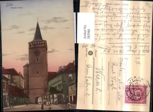 282980,Jicin Jitschin Vezova brana Tor Turm Straßenansicht