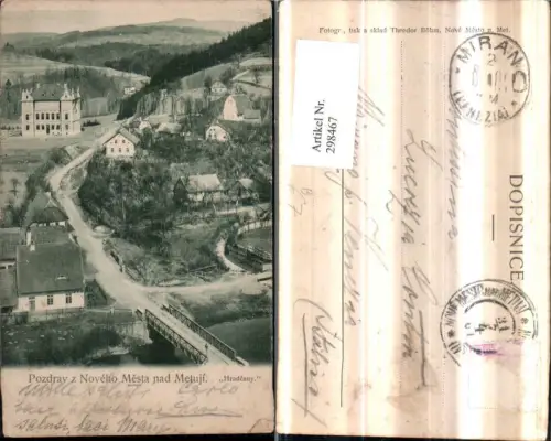 298467,Nove Mesto nad Metuji Hradcany Teilansicht Brücke