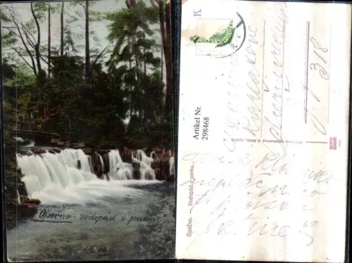 298468,Opocno Opotschno Vodopad v parku Wasserfall