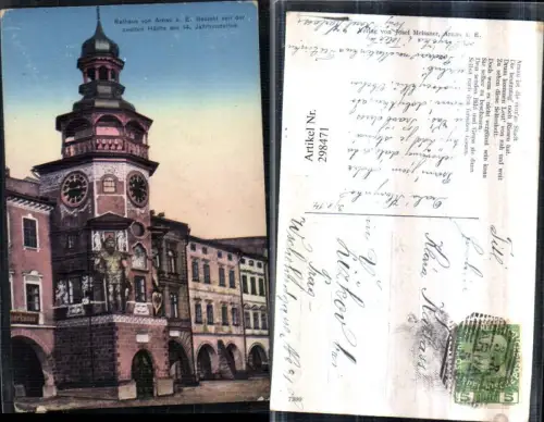 298471,Arnau an d. Elbe Hostinne Rathaus Turm