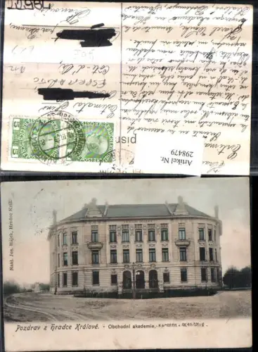 298479,Hradec Kralove Königgrätz Obchodni akademie Gebäude