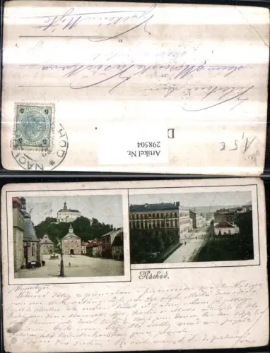 298504,Nachod Straßenansicht Schloss Mehrbildkarte