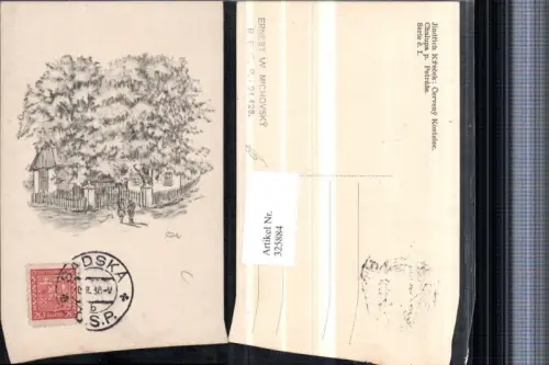 325884,Künstler AK Jindrich Krecek Cerveny Kostelec Chalupa p. Petrase