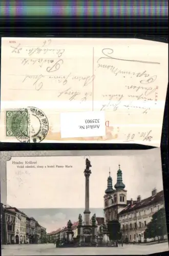 325903,Königgrätz Hradec Kralove Velke namesti sloup a kostel Panny Marie Säule Kirche