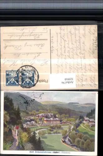 325910,Künstler AK A. Reckziegel Bad Johannisbrunn Janske Lazne Teilansicht