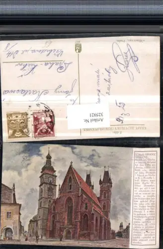 325921,Künstler AK V. Maly Königgrätz Hradec Kralove Kostel sv. Ducha Kirche