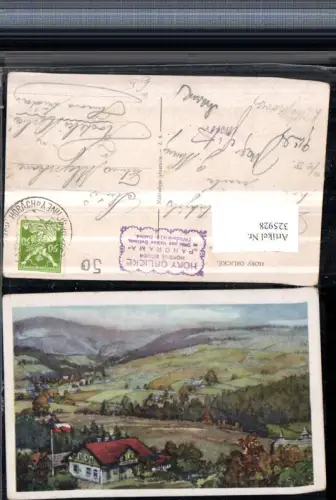 325928,Künstler AK Cina Jelinek Hory Orlicke Horska bouda Panorama
