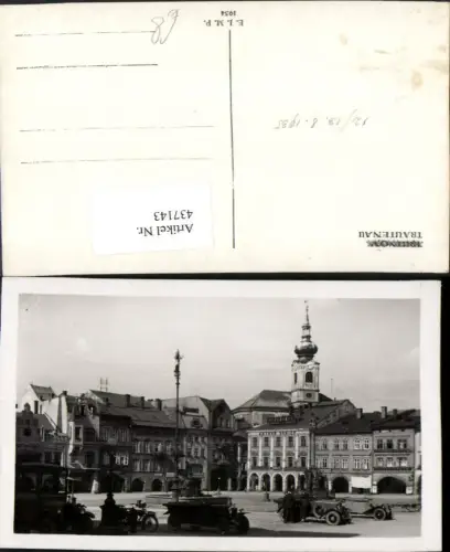 437143,Trautenau Trutnov Hauptplatz Brunnen Warenhaus Kirche