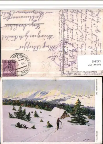 523846,Künstler AK F. Hartmann Fuchsberg m. Kesselkoppe b. Spindlermühle