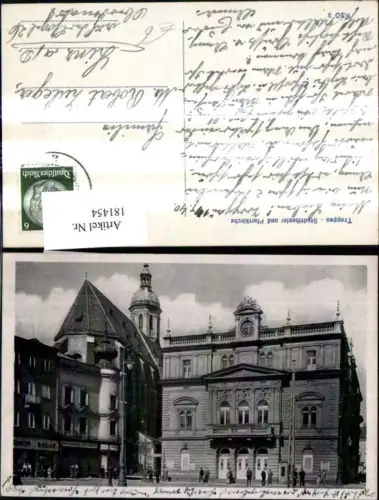 181454,Mährisch Schlesien Troppau Stadttheater u. Pfarrkirche Theater Kirche