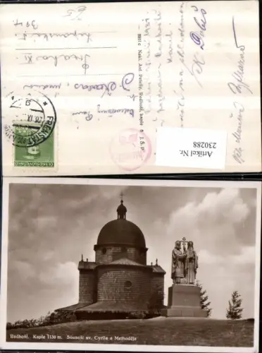 230288,Radhost Radegast Kaple Sousosi sv Cyrila a Methodeje Kapelle Statuen b. Trojanovice