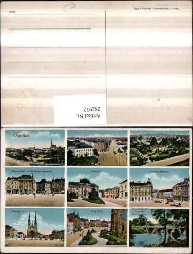 282972,Oderfurt Privoz Totale Rathaus Ringplatz Brücke Bahnhofstraße Mehrbildkarte