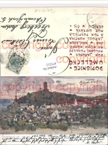 475212,Künstler AK R. Joronek Stramberk pri zapadu Totale