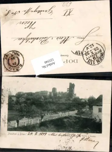 125340,Pozdrav z Rican Partie u hradu Pohlednice Ricany Praha Vychod