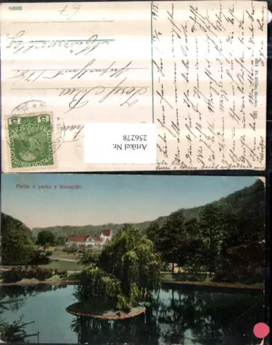 256278,Partie z parku v Konopisti Konopiste Konopischt Schloss Park Insel b. Benesov