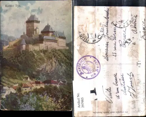 297985,Künstler AK Karluv Tyn Burg Karlstejn Karlstein