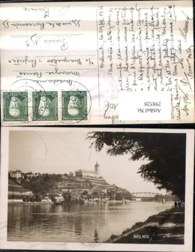 298528,Melnik Teilansicht Partie m. Schloss u. Brücke