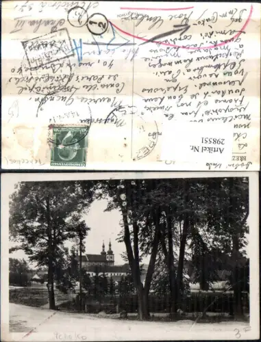 298551,Breznice Bresnitz Partie Blick zur Kirche
