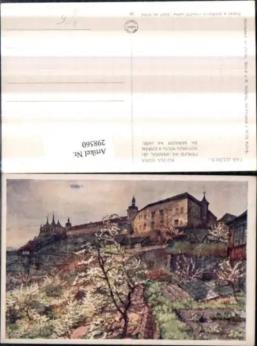 298560,Künstler AK Fr. Jelinek Kutna Hora Hradek Jesuitskou kolej a chram sv. Barbory Schloss Dom