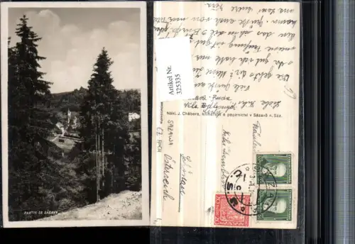 325335,Sazava Sasau Partie ze Sazavy Blick zur Kirche