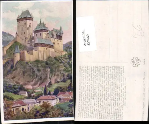437469,Künstler AK K. V. Mutticha Karluv Tyn Karlstejn Burg Karlstein