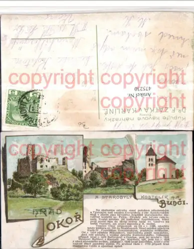475230,Litho Velke Prilepy Hrad Okor kostelik Mehrbildkarte Bahnpost Strankowitz