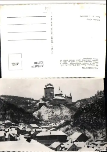 523240,Hrad Karlstejn Burg Karlstein Winterbild