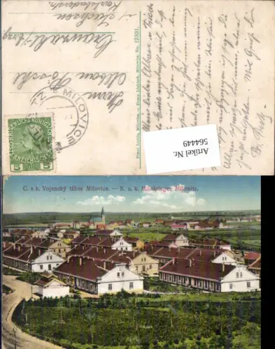 564449,C. a. k. Vojensky tabor Milovice Militärlager Milowitz b. Prag Praha Nymburk