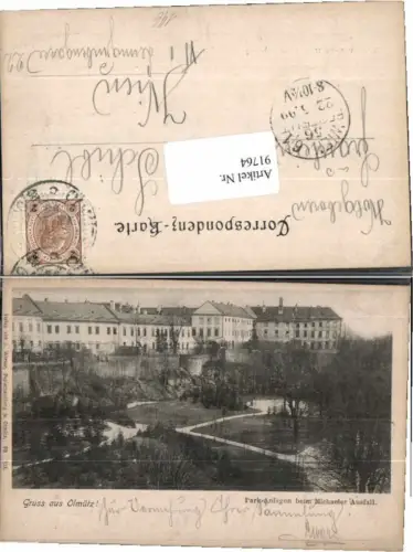 91764,Grus aus Olmütz Olomouc Park Anlagen Michaeler Ausfall 1899
