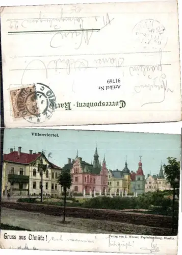 91769,Gruss aus Olmütz Villenviertel 1899