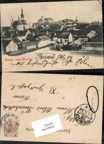 125333,Gruss aus Prerau Teilansicht 1898 Olomouc Olmütz Prerov