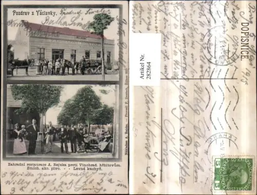 282864,Pozdrav z Vaclavky b. Horni Ujezd Ober Aujezd Restaurant Zahradni Terrasse Mehrbildkarte