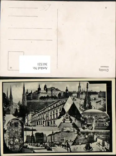 361321,Olomouc Olmütz Teilansicht Kirche Dreifaltigkeitssäule Gebäude Uhr Mehrbildkarte