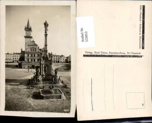 533053,Mährisch Neustadt Rathaus Mariensäule Olomouc Olmütz