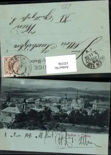 125336,Mond Litho Gruss aus Chocne Chotzen bei Wildenschwert Pardubitz Pardubice Usti nad Orlici
