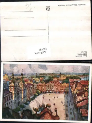 230488,Künstler AK Oskar Schmidt Pardubice Pardubitz Namesti Hauptplatz