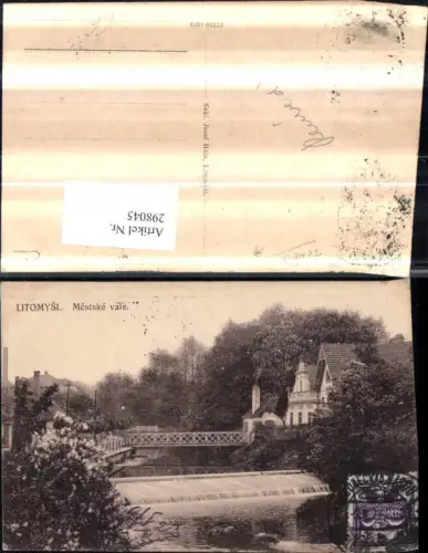 298045,Litomysl Leitomischl Mestske vale Wehr Brücke