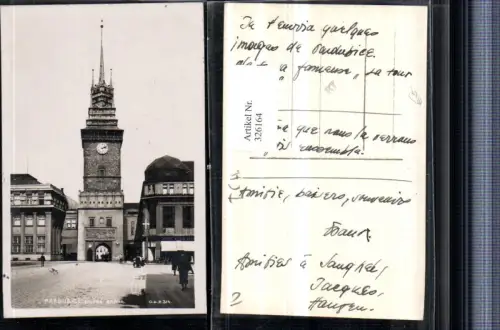 326164,Pardubice Pardubitz Zelena Brana Turm Tor Straßenansicht