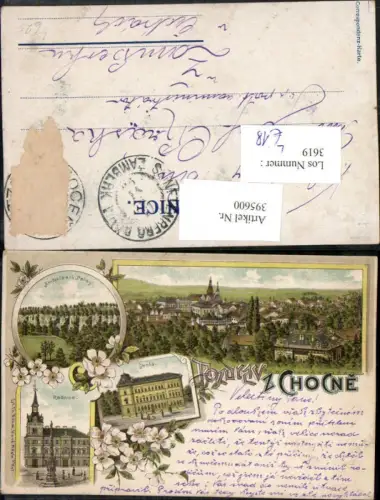395600,Litho Pozdrav Chocne Chotzen Totale Schule Rathaus Mehrbildkarte