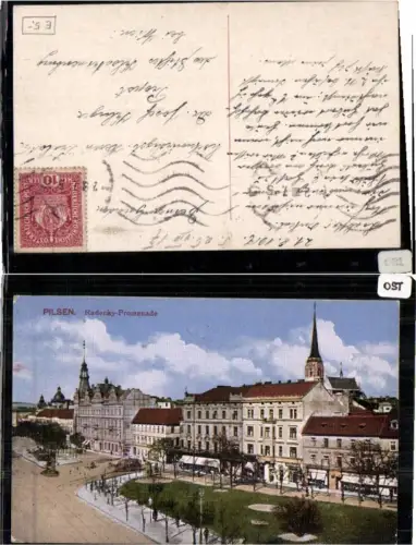 67380,Pilsen Plzen Radecky Promenade 1915