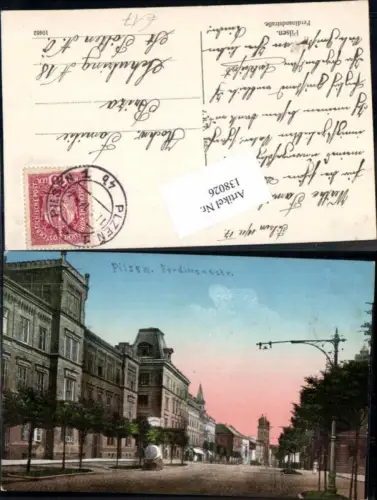 138026,Pilsen Plzen Ferdinandstrasse Strassenpartie 1917