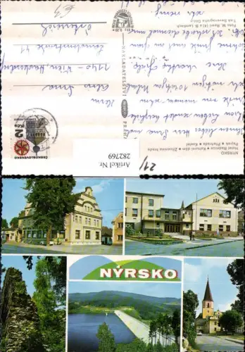 282769,Nyrsko Neuern Hotel Radnice Kulturni dum Kostel Prehrada Kirche Stausee Mehrbildkarte