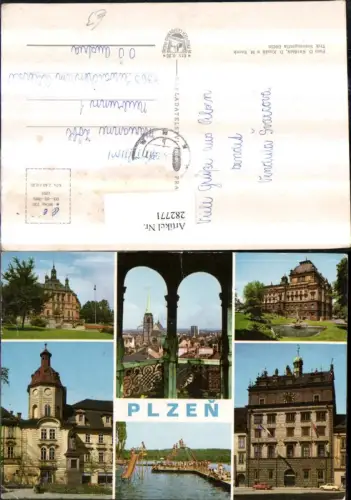 282771,Plzen Pilsen Teilansicht Rathaus Denkmal Kirche Gebäude Mehrbildkarte