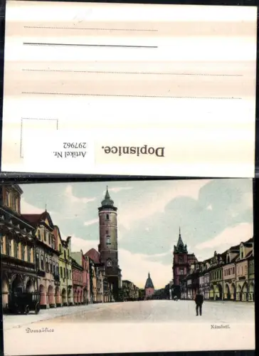 297962,Domazlice Taus Namesti Straßenansicht Turm