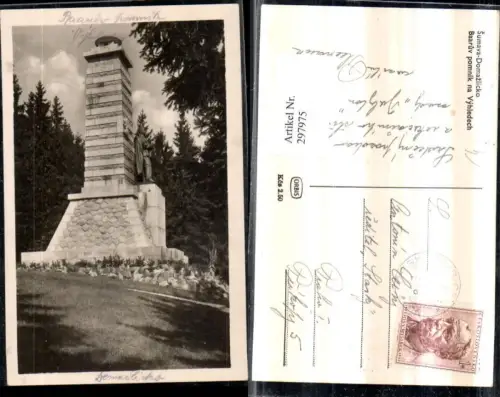 297975,Sumava Domazlicko b. Zelezna Ruda Baaruv pomnik na Vyhledech Denkmal