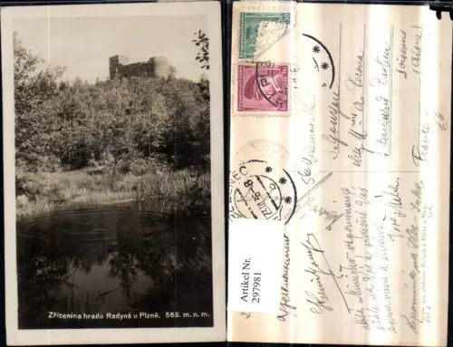 297981,Zricenina hradu Radyne u Plzne Burg b. Pilsen
