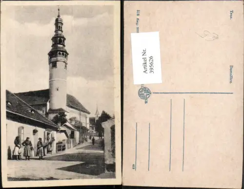 395626,Taus Domazlice Straßenansicht Turm