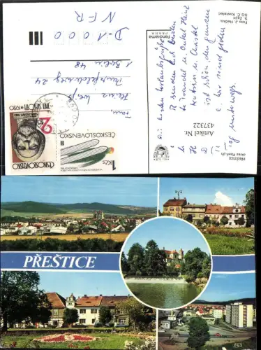 437322,Prestice Prestitz Totale Häuser Wehr Mehrbildkarte